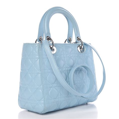 dior azzurra|Medium Lady Dior Bag Azure Blue Cannage Lambskin .